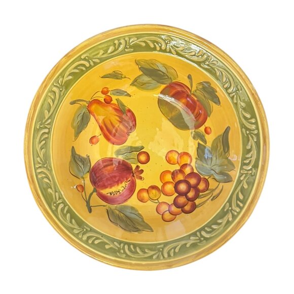 Chris Madden Marsala Handpainted Ceramic Veg Bowl 13.5" JCPenney Home Collection - Picture 7 of 9